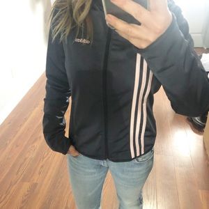 Adidas track jacket gray and pink size medium